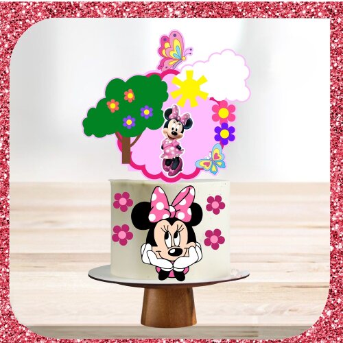 Topo de Bolo Minnie Rosa 43