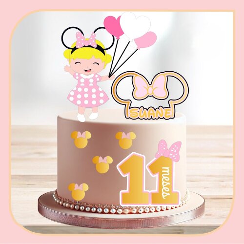 Topo de Bolo Minnie Rosa 47