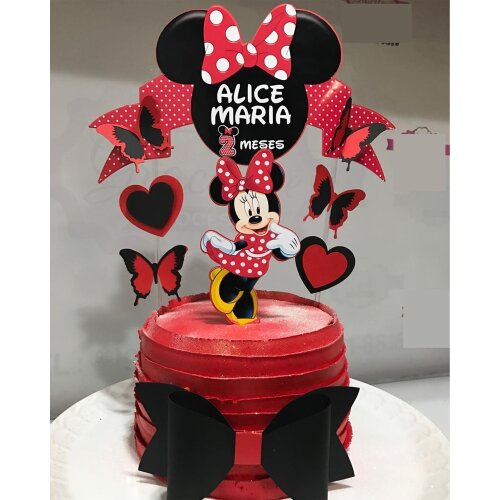 Topo de Bolo Minnie Vermelha 03