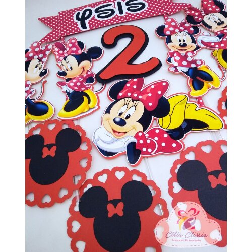 Topo de Bolo Minnie Vermelha 04