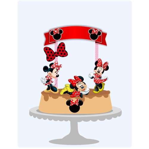 Topo de Bolo Minnie Vermelha 05