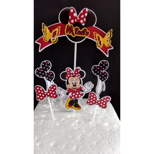 Topo de Bolo Minnie Vermelha 06