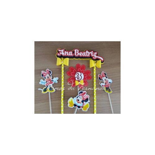 Topo de Bolo Minnie Vermelha 07