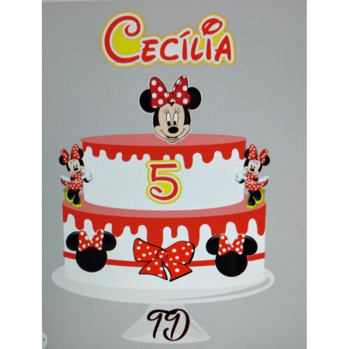 Topo de Bolo Minnie Vermelha 11