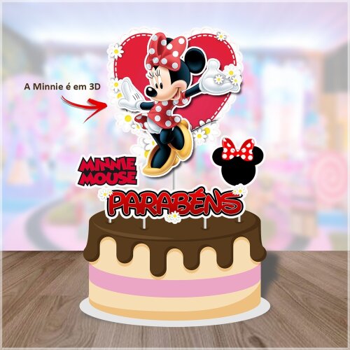 Topo de Bolo Minnie Vermelha 14