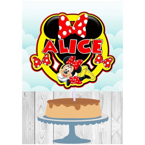 Topo de Bolo Minnie Vermelha 21