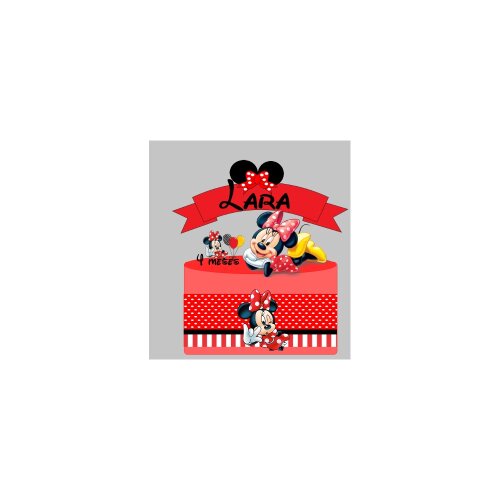 Topo de Bolo Minnie Vermelha 32
