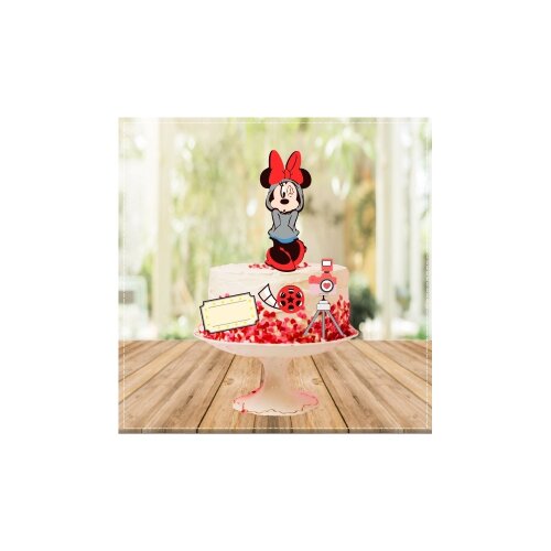 Topo de Bolo Minnie Vermelha 38