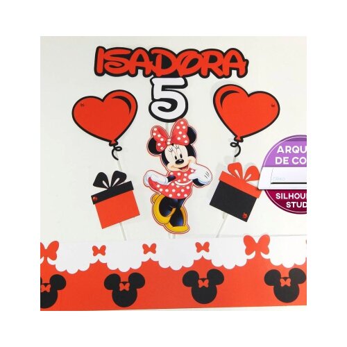 Topo de Bolo Minnie Vermelha 40