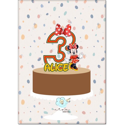 Topo de Bolo Minnie Vermelha 41