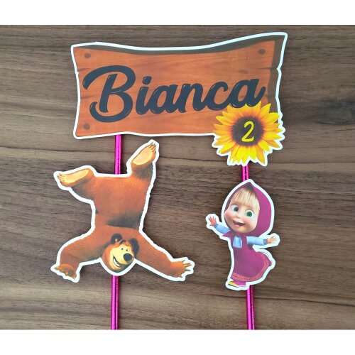 Topo de Bolo Masha e o Urso 20 para imprimir