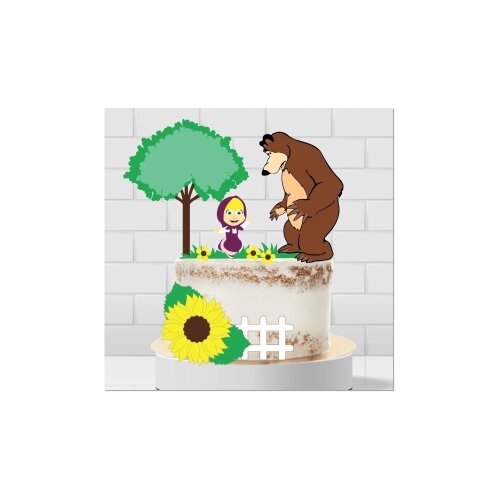 Topo de Bolo Masha e o Urso 33 para imprimir
