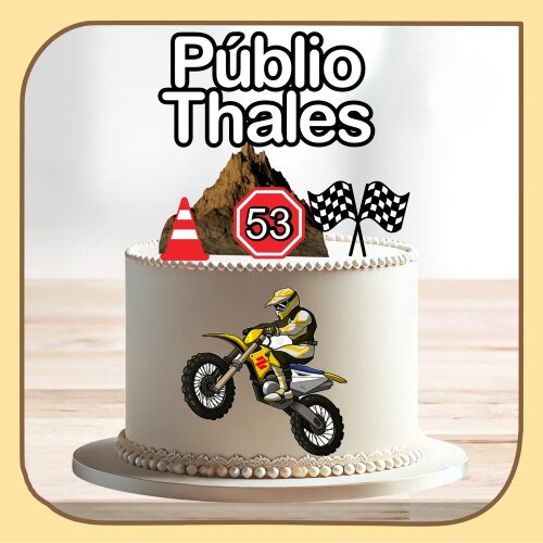 Topo de Bolo Motocross 06 Arquivo digital
