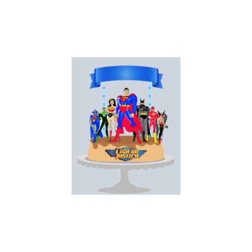 Topo de Bolo Liga da Justiça 01