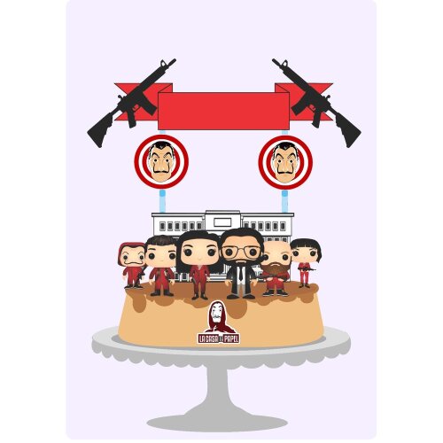 Topo de Bolo La casa de Papel 01