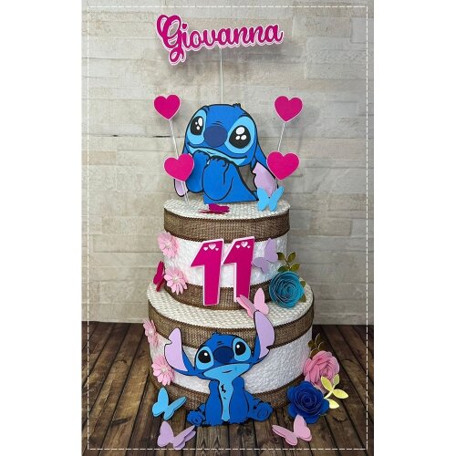 Topo de Bolo Lilo e Stich 14