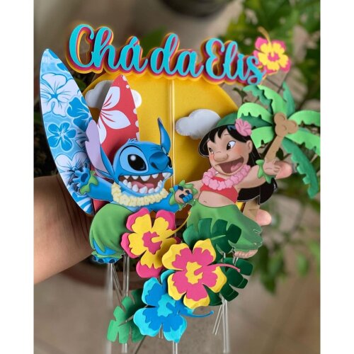 Topo de Bolo Lilo e Stich 25
