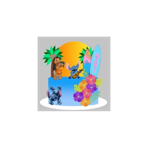Topo de Bolo Lilo e Stich 28