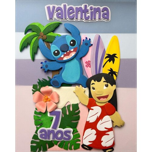 Topo de Bolo Lilo e Stich 30