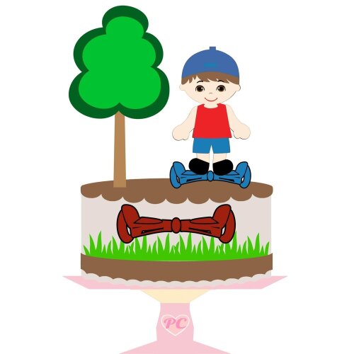 Topo de Bolo Hoverboard para imprimir 01