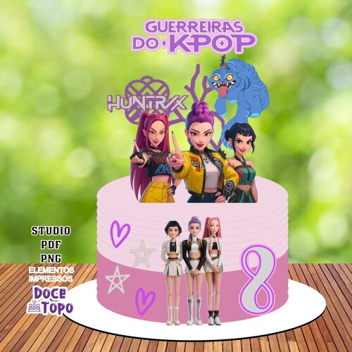 Topo de bolo Guerreiras do K-Pop 01 arquivo