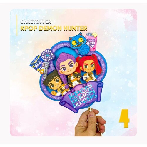 Topo de bolo Kpop Demon Hunter Huntrix kit digital