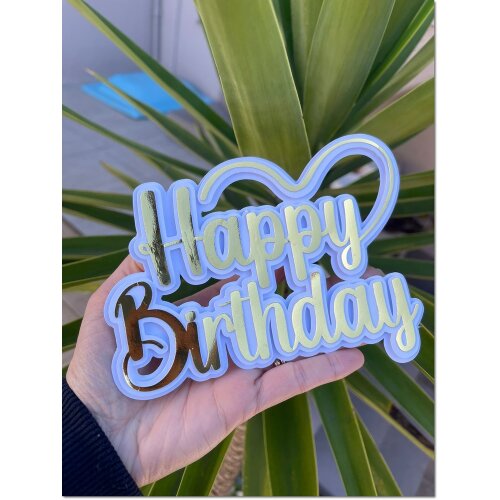 Topo de Bolo Happy Birthday 12   para imprimir