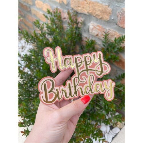 Topo de Bolo Happy Birthday 90   para imprimir