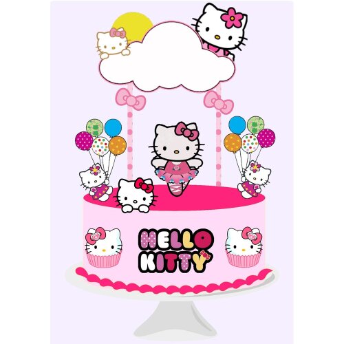 Topo de Bolo Hello Kitty para imprimir 01