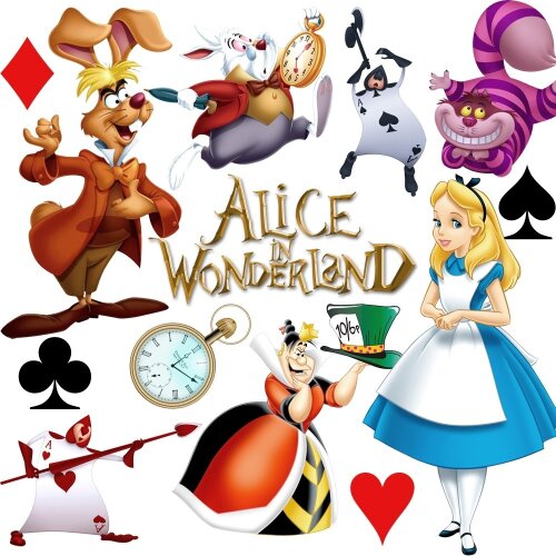 Elementos Alice no Pais das Maravilhas PNG para Imprimir