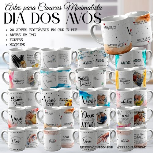 Canecas Um Amor de Avós -Personalize
