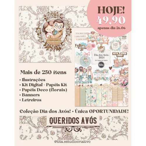 Queridos Avós 2024 - Combo Ilustrações e Papéis