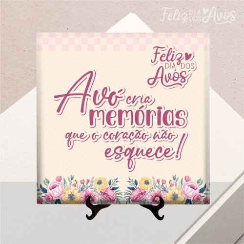 Vintage - Kit 4 Azulejos Avós 2023 sem foto