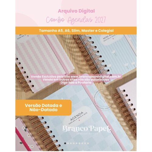 Kit Digital encadernação Combo Agendas 2027