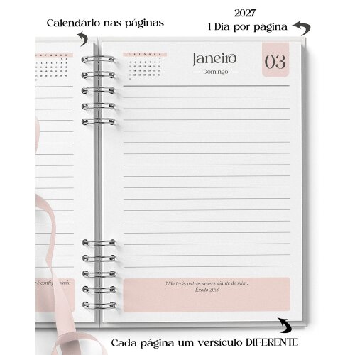 Kit Digital agenda feminina 1 dia por pagina 2027 - versiculos