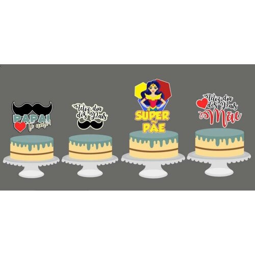 topo de bolo feliz dia dos pais Mãe