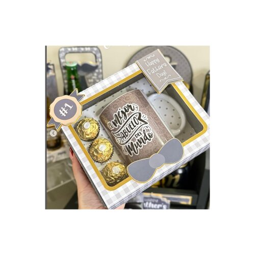 CAJA para taza y 3 ferreros DESLIZABLE PAPA 2025