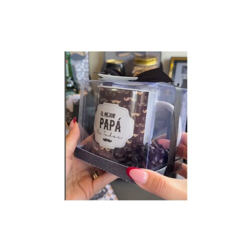 CAJA TAZA ACETATO PAPA 2025