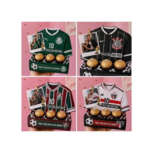 Arquivo de corte Camiseta dia dos pais times porta doces em pdf