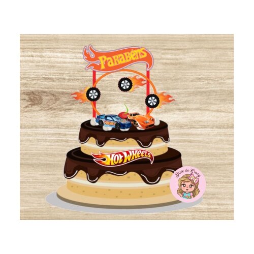 Topo de Bolo Hot Wheels para imprimir 01