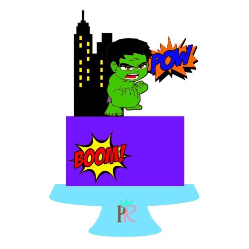 Topo de Bolo Hulk para imprimir 03