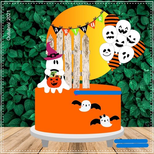 Arquivo de Corte Topo de Bolo Halloween 55