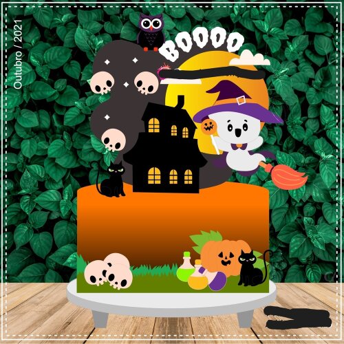 Arquivo de Corte Topo de Bolo Halloween 57