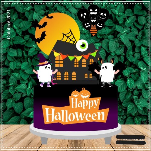 Arquivo de Corte Topo de Bolo Halloween 58