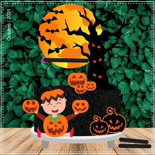 Arquivo de Corte Topo de Bolo Halloween 63
