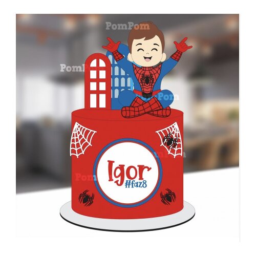 Arquivo topo de bolo menino aranha