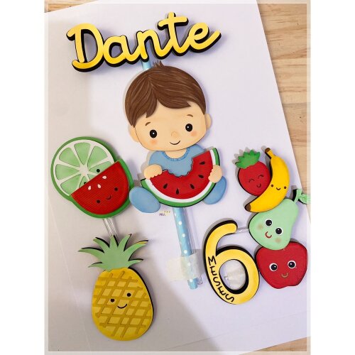 Topo de Bolo Frutas   Pomar 17