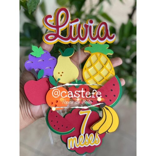 Topo de Bolo Frutas   Pomar 25