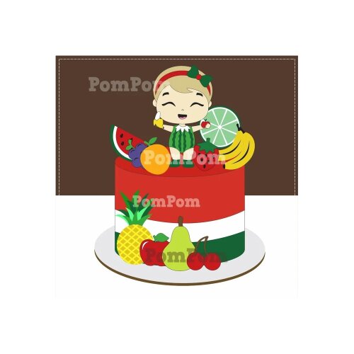 Topo de Bolo Frutas   Pomar 54