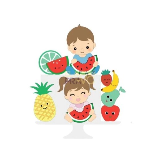 Topo de Bolo Frutas   Pomar 60
